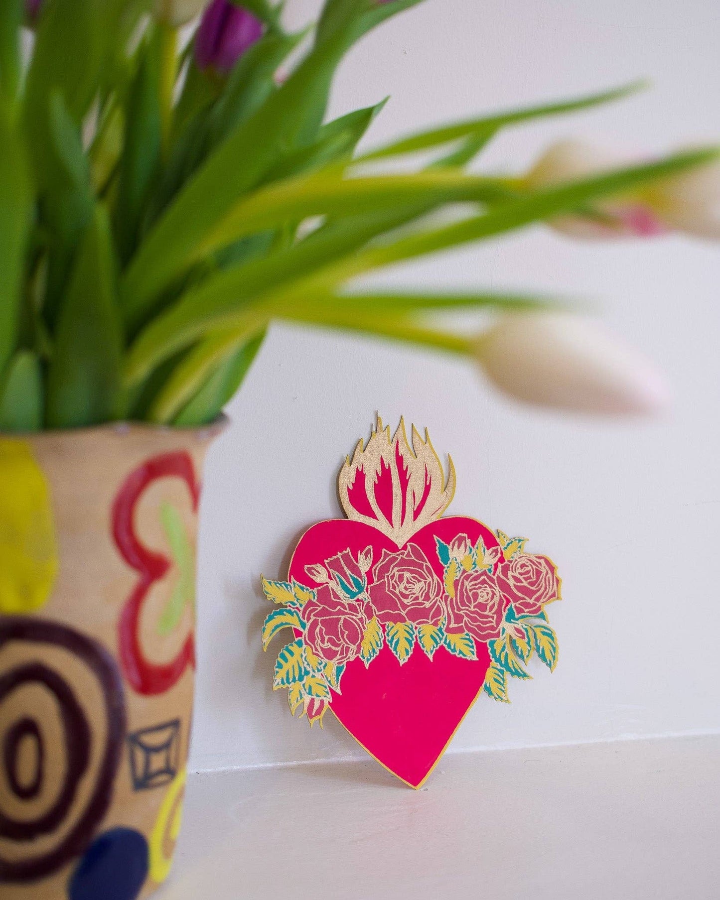 FLAMING HEART GREETING CARD