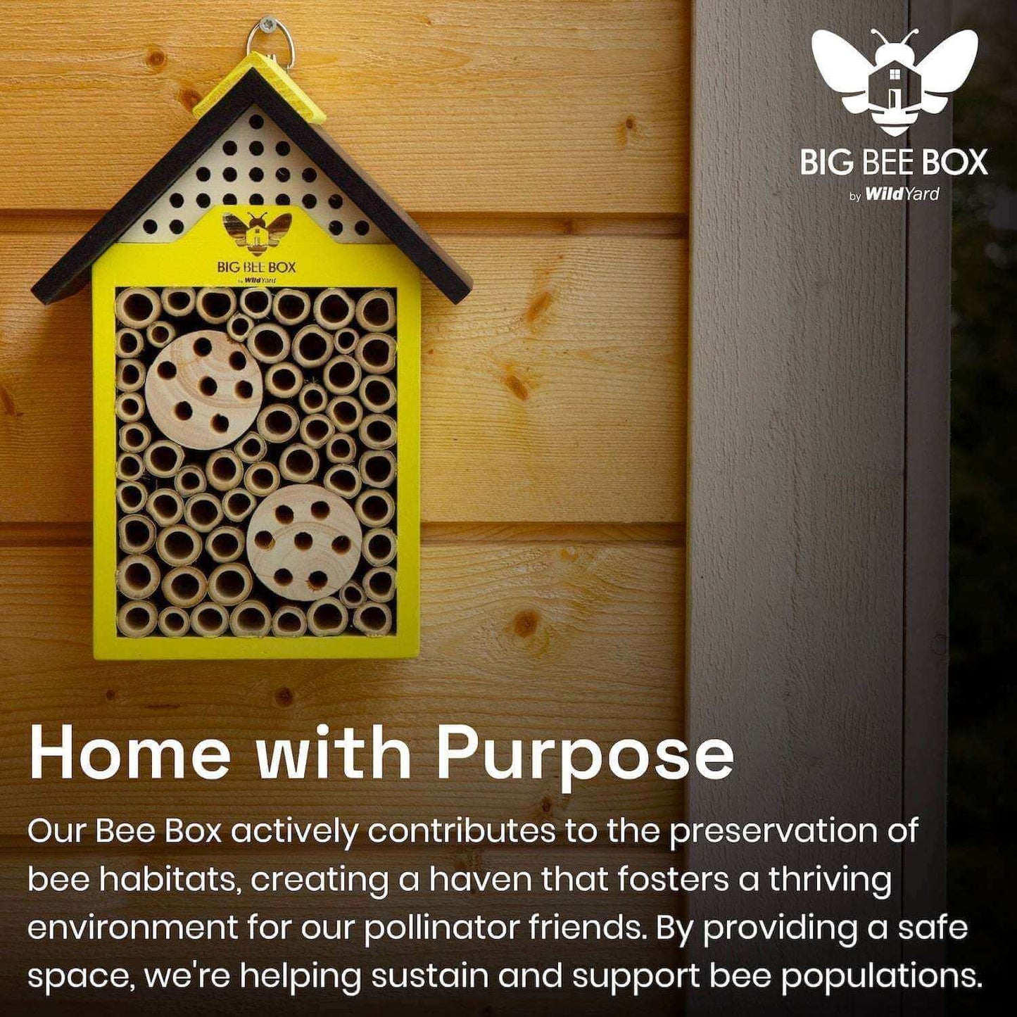 Bee House Bamboo Pollinator Habitat Garden Outdoor Box