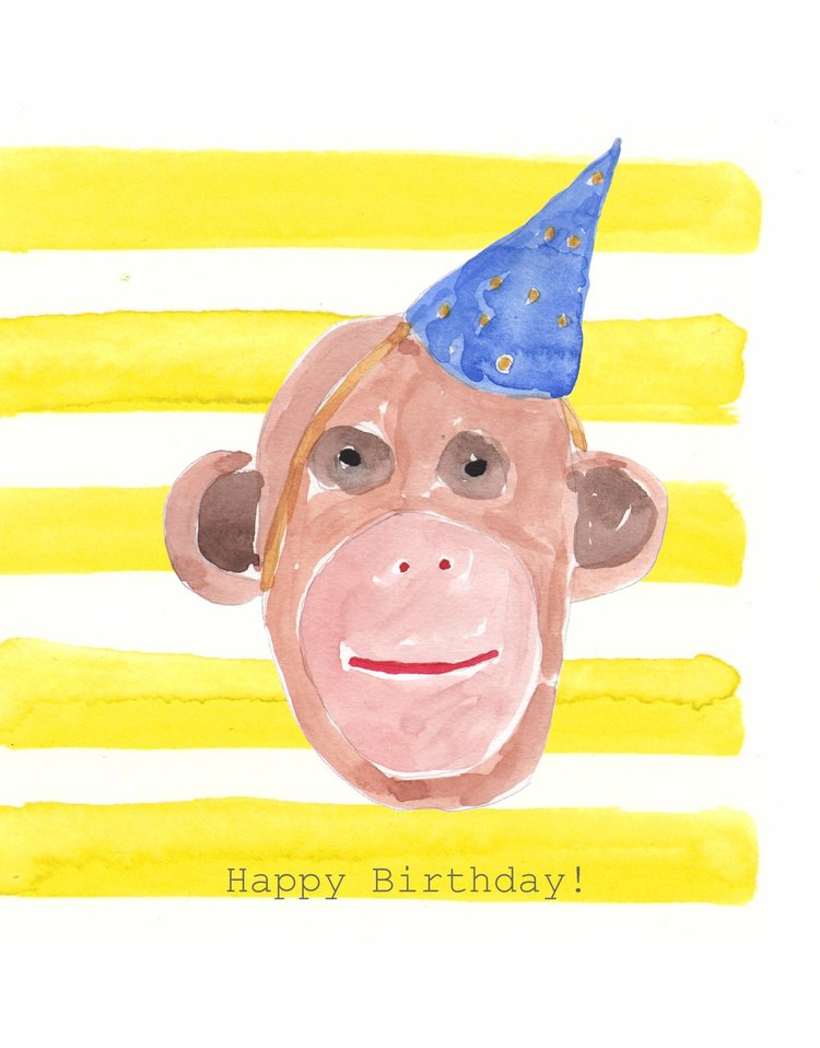 Happy Birthday Monkey Card