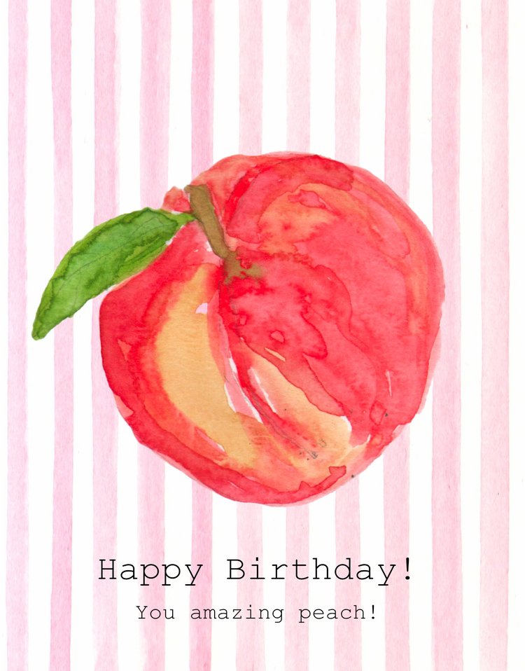 Happy Birthday Peach Card