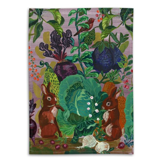 Tea Towel Rabbits in the Cabbages