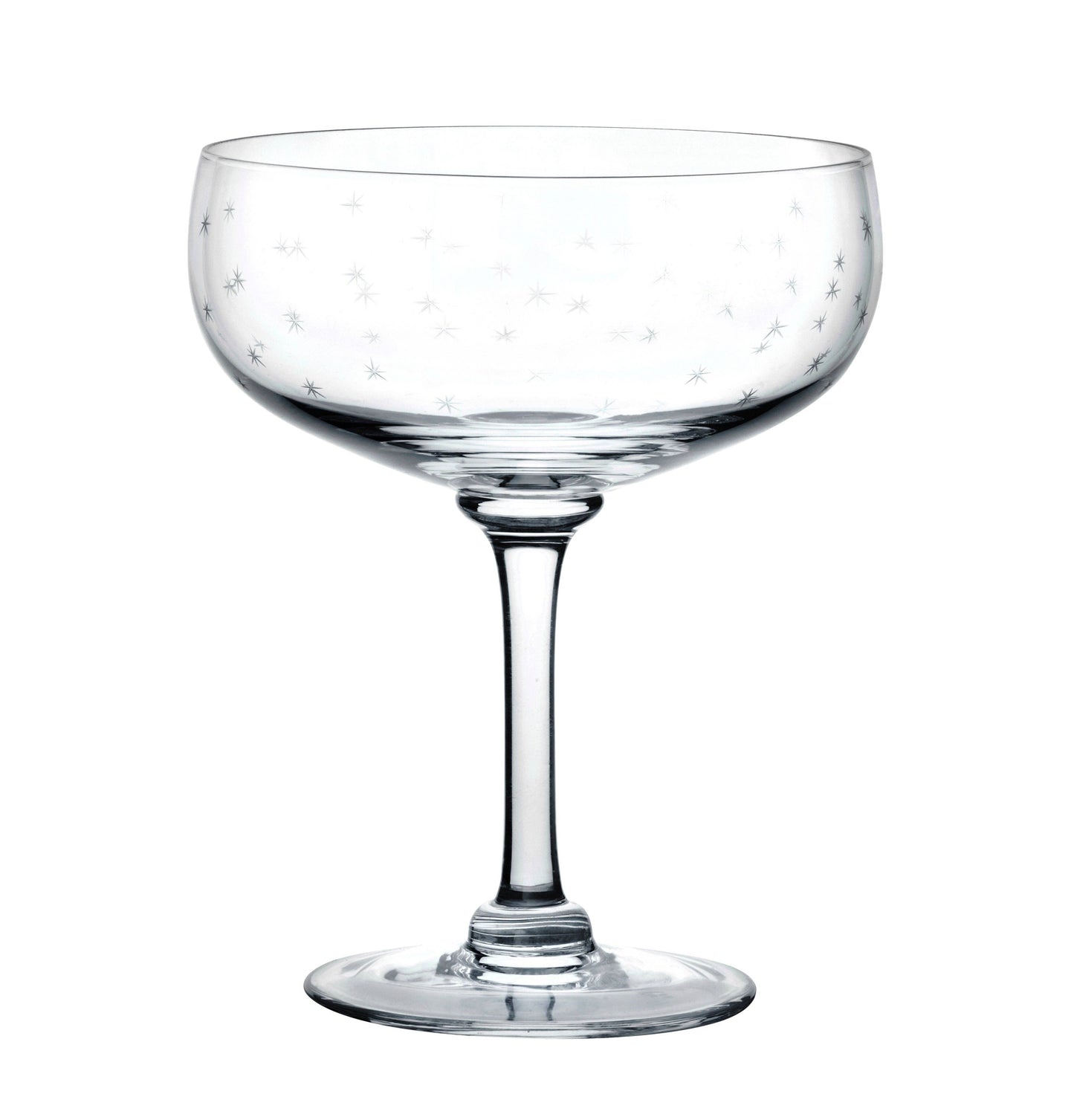 The Vintage List - A Set of Four Crystal Cocktail Glasses with Stars Design