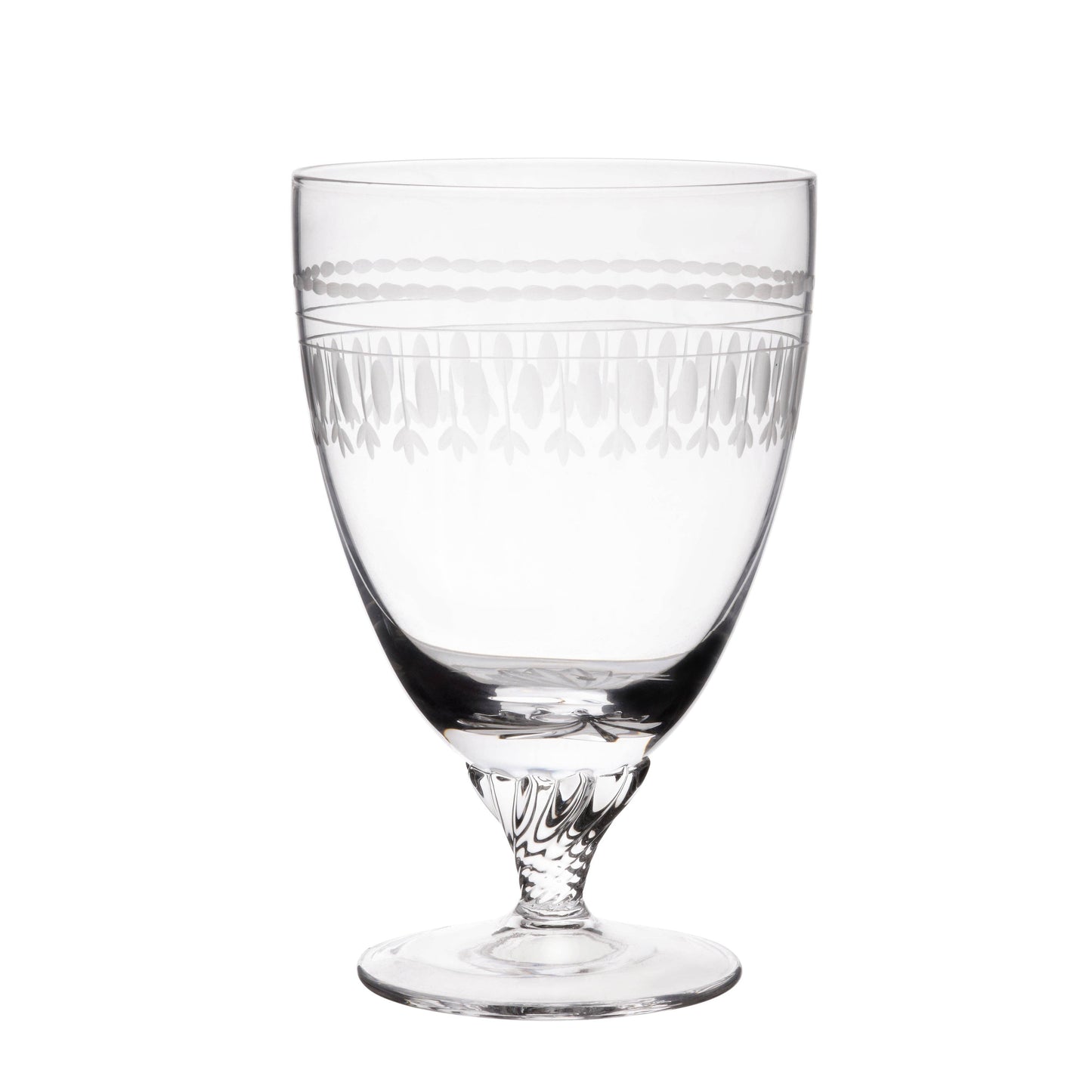 The Vintage List - A Set Of Six Crystal Bistro Glasses with Ovals Design