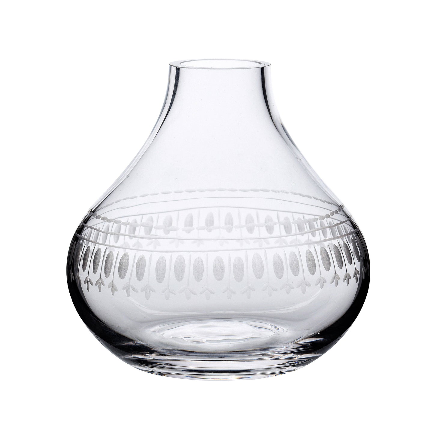 The Vintage List - A Small Crystal Vase with Ovals Design